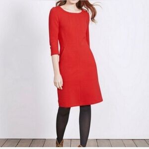 BODEN Hanna Ponte Red 3/4 Pullover Dress